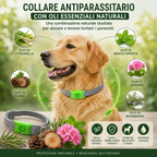 Collare Antiparassitario Biologico per Cani — 8 Mesi di Protezione Naturale